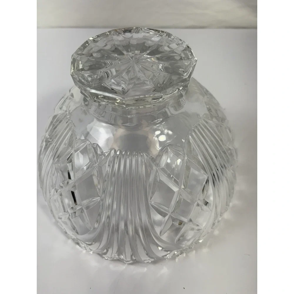Vintage Lead Crystal Pedestal Bowl‎ 9